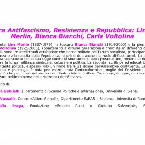 Foto Tra Antifascismo, Resistenza e Repubblica: Lina Merlin, Bianca Bianchi, Carla Voltolina 2
