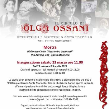 Foto: Il circolo di Olga Ossani: una mostra sulla scrittrice e giornalista - Elisa Di Salvatore