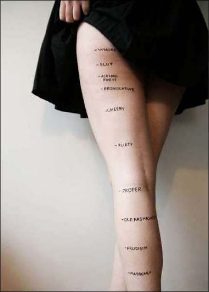 Foto: Una gamba femminile graduata per misurare il pregiudizio sociale