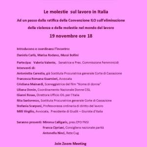 Foto Noi Rete Donne / Le molestie sul lavoro in Italia  (Convenzione ILO) 1