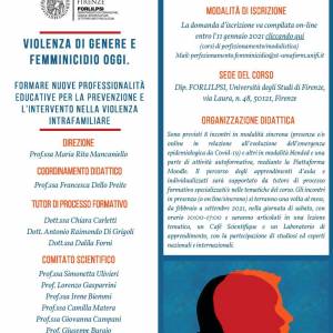 Foto Violenza di genere e femminicidio oggi: formare nuove professionalità educative 1