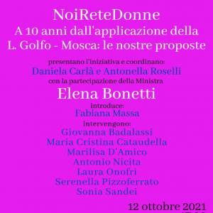 Foto Legge Golfo-Mosca compie 10 anni: Noi Rete Donne organizza incontro  1