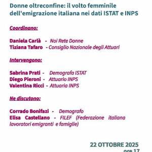 Foto Donne oltreconfine: il volto femminile dell'emigrazione italiana nei dati ISTAT e INPS  2