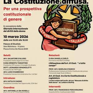 Foto Costituzione diffusa / A Bari (Palazzo di Giustizia) incontro il 10 marzo 1