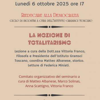 Foto: Firenze / Totalitarismo del Novecento, ne parla Vittoria Franco