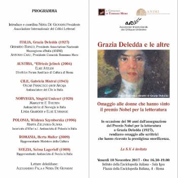 Foto: ROMA / A 90 ANNI DEL NOBEL A GRAZIA DELEDDA
