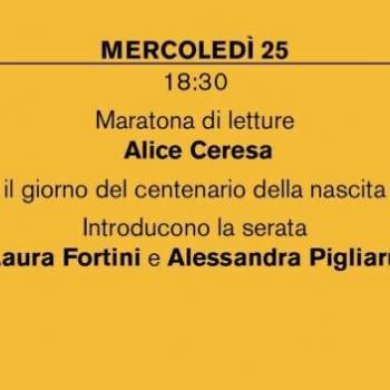 Foto: Alice Ceresa: maratona di letture