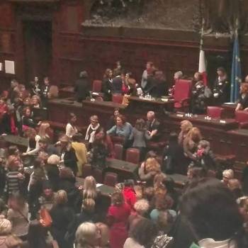 Foto:  25 novembre 2017: le Donne occupano Montecitorio