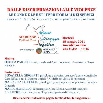 Foto: Donne, Sicurezza, Legalità, Frosinone: DALLE DISCRIMINAZIONI ALLE VIOLENZE