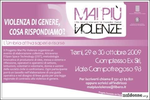 Foto: A Terni 'open space' sulla violenza di genere