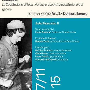 Foto: La Costituzione diffusa. Per una prospettiva costituzionale di genere. Art. 1-Donne e lavoro