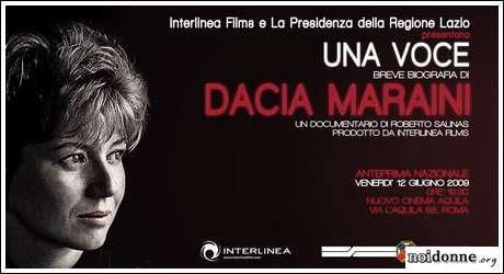 Foto: Dacia Maraini; anteprima nazionale di “Una Voce”